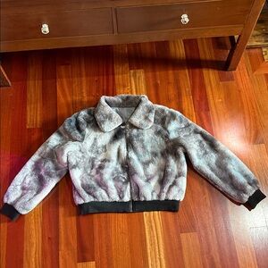 Shien Faux Fur Bomber Jacket, L